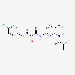 molecular formula C22H24ClN3O3 B2897771 N1-(4-chlorobenzyl)-N2-(1-isobutyryl-1,2,3,4-tetrahydroquinolin-7-yl)oxalamide CAS No. 941939-96-4