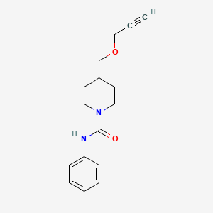 molecular formula C16H20N2O2 B2897806 N-苯基-4-((丙-2-炔-1-基氧基)甲基)哌啶-1-甲酰胺 CAS No. 1251565-77-1