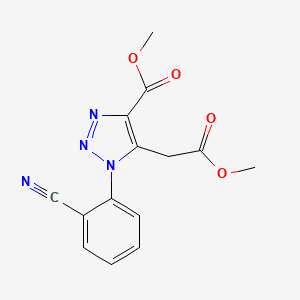 molecular formula C14H12N4O4 B2897807 1-(2-氰基苯基)-5-(2-甲氧基-2-氧代乙基)-1H-1,2,3-三唑-4-甲酸甲酯 CAS No. 338394-65-3