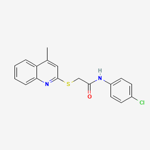 molecular formula C18H15ClN2OS B2897814 N-(4-chlorophenyl)-2-(4-methylquinolin-2-yl)sulfanylacetamide CAS No. 671198-84-8