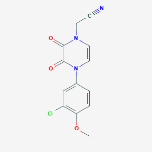 molecular formula C13H10ClN3O3 B2897815 2-[4-(3-氯-4-甲氧基苯基)-2,3-二氧吡嗪-1-基]乙腈 CAS No. 898419-40-4