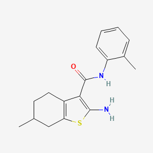molecular formula C17H20N2OS B2897830 2-氨基-6-甲基-N-(2-甲基苯基)-4,5,6,7-四氢-1-苯并噻吩-3-甲酰胺 CAS No. 419546-90-0