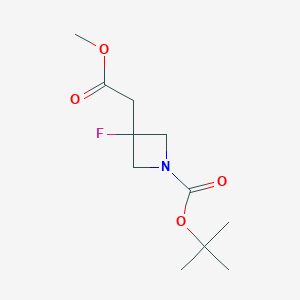 molecular formula C11H18FNO4 B2897851 tert-Butyl 3-fluoro-3-(2-methoxy-2-oxoethyl)azetidine-1-carboxylate CAS No. 1824020-11-2