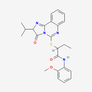 N-(2-methoxyphenyl)-2-[(3-oxo-2-propan-2-yl-2H-imidazo[1,2-c]quinazolin-5-yl)sulfanyl]butanamide