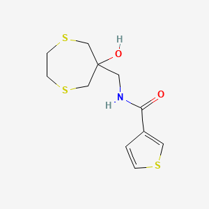 N-[(6-Hydroxy-1,4-dithiepan-6-yl)methyl]thiophene-3-carboxamide