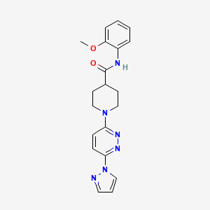 molecular formula C20H22N6O2 B2897863 1-(6-(1H-pyrazol-1-yl)pyridazin-3-yl)-N-(2-methoxyphenyl)piperidine-4-carboxamide CAS No. 1705347-08-5