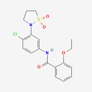 molecular formula C18H19ClN2O4S B2897869 N-(4-chloro-3-(1,1-dioxidoisothiazolidin-2-yl)phenyl)-2-ethoxybenzamide CAS No. 946339-28-2
