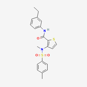 molecular formula C21H22N2O3S2 B2897873 3-(N,4-二甲基苯磺酰胺)-N-(3-乙基苯基)噻吩-2-甲酰胺 CAS No. 1116082-69-9