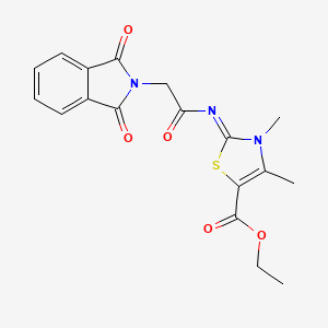 B2897876 Ethyl 2-[2-(1,3-dioxoisoindol-2-yl)acetyl]imino-3,4-dimethyl-1,3-thiazole-5-carboxylate CAS No. 393838-96-5