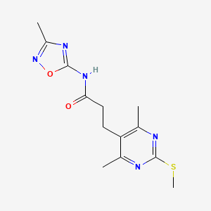 B2897878 3-[4,6-dimethyl-2-(methylsulfanyl)pyrimidin-5-yl]-N-(3-methyl-1,2,4-oxadiazol-5-yl)propanamide CAS No. 1223475-58-8