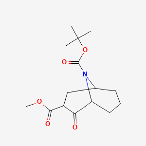molecular formula C15H23NO5 B2897887 9-叔丁基-3-甲基-2-氧代-9-氮杂双环[3.3.1]壬烷-3,9-二羧酸酯 CAS No. 1823862-55-0