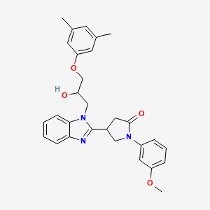 B2897892 4-{1-[3-(3,5-dimethylphenoxy)-2-hydroxypropyl]-1H-benzimidazol-2-yl}-1-(3-methoxyphenyl)pyrrolidin-2-one CAS No. 1018161-99-3
