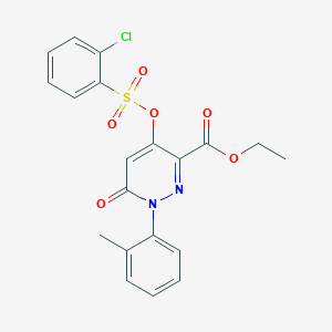 molecular formula C20H17ClN2O6S B2897896 4-(((2-氯苯基)磺酰基)氧基)-6-氧代-1-(邻甲苯基)-1,6-二氢吡啶-3-羧酸乙酯 CAS No. 899959-69-4