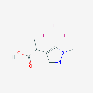 B2897904 2-[1-Methyl-5-(trifluoromethyl)pyrazol-4-yl]propanoic acid CAS No. 1542128-92-6