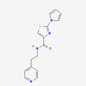 molecular formula C15H14N4OS B2897906 N-(2-(吡啶-4-基)乙基)-2-(1H-吡咯-1-基)噻唑-4-羧酰胺 CAS No. 1207050-97-2