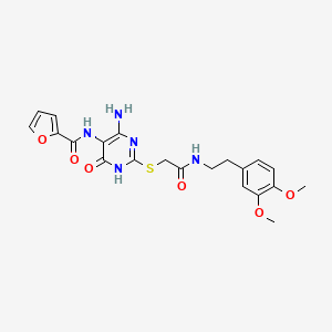 B2897907 N-(4-amino-2-((2-((3,4-dimethoxyphenethyl)amino)-2-oxoethyl)thio)-6-oxo-1,6-dihydropyrimidin-5-yl)furan-2-carboxamide CAS No. 868226-47-5