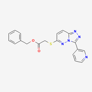 molecular formula C19H15N5O2S B2897908 苄基2-[(3-吡啶-3-基-[1,2,4]三唑并[4,3-b]哒嗪-6-基)硫代]乙酸酯 CAS No. 868969-34-0