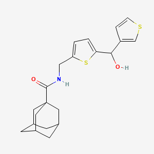 B2897912 (3r,5r,7r)-N-((5-(hydroxy(thiophen-3-yl)methyl)thiophen-2-yl)methyl)adamantane-1-carboxamide CAS No. 1797246-63-9