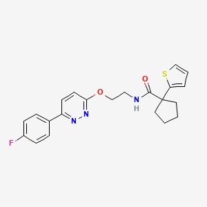 N-(2-((6-(4-fluorophenyl)pyridazin-3-yl)oxy)ethyl)-1-(thiophen-2-yl)cyclopentanecarboxamide