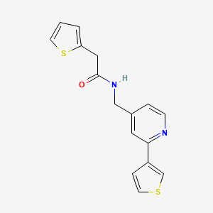 molecular formula C16H14N2OS2 B2897930 2-(噻吩-2-基)-N-((2-(噻吩-3-基)吡啶-4-基)甲基)乙酰胺 CAS No. 2034476-49-6