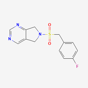 molecular formula C13H12FN3O2S B2897936 6-((4-氟苄基)磺酰基)-6,7-二氢-5H-吡咯并[3,4-d]嘧啶 CAS No. 1705660-17-8