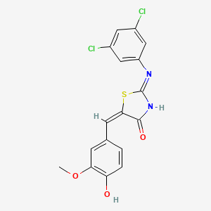 (2Z,5E)-2-((3,5-dichlorophenyl)imino)-5-(4-hydroxy-3-methoxybenzylidene)thiazolidin-4-one