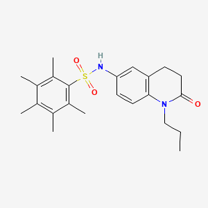 molecular formula C23H30N2O3S B2897942 2,3,4,5,6-pentamethyl-N-(2-oxo-1-propyl-1,2,3,4-tetrahydroquinolin-6-yl)benzenesulfonamide CAS No. 951472-17-6