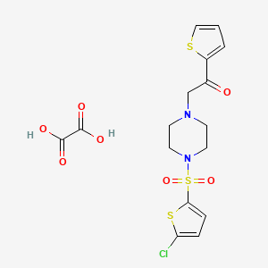 molecular formula C16H17ClN2O7S3 B2897943 2-(4-((5-Chlorothiophen-2-yl)sulfonyl)piperazin-1-yl)-1-(thiophen-2-yl)ethanone oxalate CAS No. 1351616-09-5