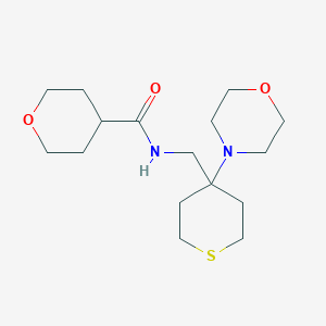 N-[(4-Morpholin-4-ylthian-4-yl)methyl]oxane-4-carboxamide