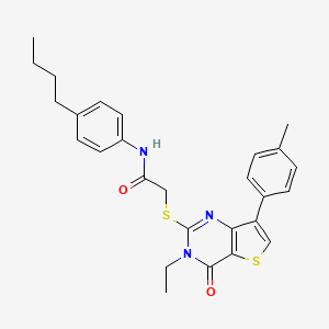 N-(4-butylphenyl)-2-{[3-ethyl-7-(4-methylphenyl)-4-oxo-3,4-dihydrothieno[3,2-d]pyrimidin-2-yl]thio}acetamide