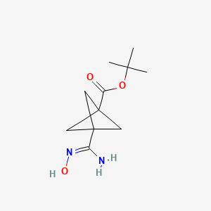 molecular formula C11H18N2O3 B2897947 叔丁基3-(N'-羟基氨基甲酰基)双环[1.1.1]戊烷-1-羧酸酯 CAS No. 2225181-87-1