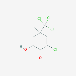 molecular formula C8H6Cl4O2 B289795 2-Chloro-6-hydroxy-4-methyl-4-(trichloromethyl)-2,5-cyclohexadien-1-one 