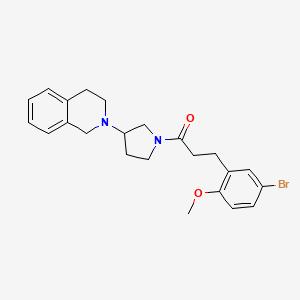 molecular formula C23H27BrN2O2 B2897953 3-(5-bromo-2-methoxyphenyl)-1-(3-(3,4-dihydroisoquinolin-2(1H)-yl)pyrrolidin-1-yl)propan-1-one CAS No. 2034486-80-9