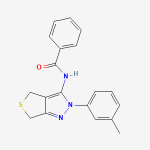 molecular formula C19H17N3OS B2897954 N-(2-(间甲苯基)-4,6-二氢-2H-噻吩并[3,4-c]吡唑-3-基)苯甲酰胺 CAS No. 392288-57-2