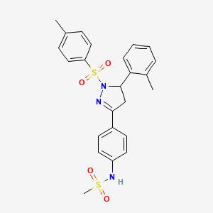 B2897978 N-{4-[1-(4-methylbenzenesulfonyl)-5-(2-methylphenyl)-4,5-dihydro-1H-pyrazol-3-yl]phenyl}methanesulfonamide CAS No. 851781-20-9