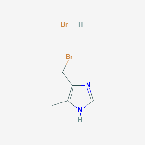 molecular formula C5H8Br2N2 B2897981 4-(Bromomethyl)-5-methyl-1H-imidazole hydrobromide CAS No. 66187-97-1