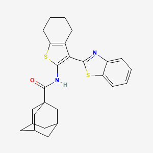 molecular formula C26H28N2OS2 B2897982 N-[3-(1,3-benzothiazol-2-yl)-4,5,6,7-tetrahydro-1-benzothiophen-2-yl]adamantane-1-carboxamide CAS No. 325988-49-6