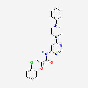 molecular formula C23H24ClN5O2 B2897995 2-(2-chlorophenoxy)-N-[6-(4-phenylpiperazin-1-yl)pyrimidin-4-yl]propanamide CAS No. 1396637-79-8