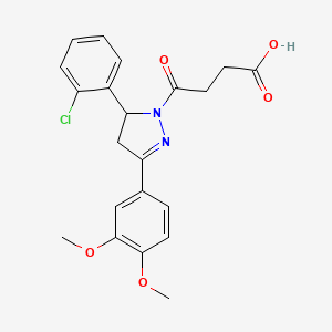 4-(5-(2-chlorophenyl)-3-(3,4-dimethoxyphenyl)-4,5-dihydro-1H-pyrazol-1-yl)-4-oxobutanoic acid