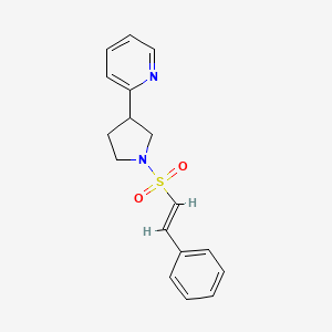 molecular formula C17H18N2O2S B2898000 (E)-2-(1-(styrylsulfonyl)pyrrolidin-3-yl)pyridine CAS No. 1421586-59-5