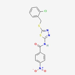 N-(5-((2-chlorobenzyl)thio)-1,3,4-thiadiazol-2-yl)-4-nitrobenzamide