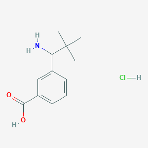 3-(1-Amino-2,2-dimethylpropyl)benzoic acid;hydrochloride