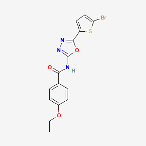 molecular formula C15H12BrN3O3S B2898010 N-(5-(5-溴噻吩-2-基)-1,3,4-恶二唑-2-基)-4-乙氧基苯甲酰胺 CAS No. 1021070-94-9