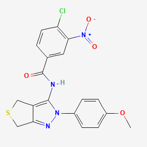 molecular formula C19H15ClN4O4S B2898019 4-chloro-N-(2-(4-methoxyphenyl)-4,6-dihydro-2H-thieno[3,4-c]pyrazol-3-yl)-3-nitrobenzamide CAS No. 450343-60-9