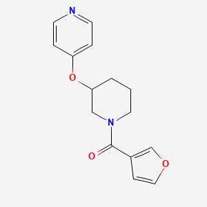 molecular formula C15H16N2O3 B2898022 Furan-3-yl(3-(pyridin-4-yloxy)piperidin-1-yl)methanone CAS No. 2034433-68-4