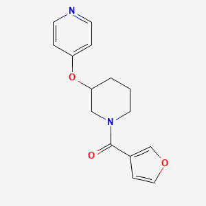 molecular formula C15H16N2O3 B2898022 呋喃-3-基(3-(吡啶-4-氧基)哌啶-1-基)甲酮 CAS No. 2034433-68-4