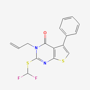 molecular formula C16H12F2N2OS2 B2898041 3-allyl-2-((difluoromethyl)thio)-5-phenylthieno[2,3-d]pyrimidin-4(3H)-one CAS No. 303017-77-8
