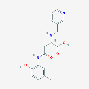 molecular formula C17H19N3O4 B2898050 4-((2-Hydroxy-5-methylphenyl)amino)-4-oxo-2-((pyridin-3-ylmethyl)amino)butanoic acid CAS No. 1098634-05-9