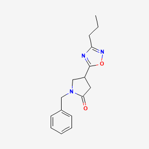 molecular formula C16H19N3O2 B2898052 1-Benzyl-4-(3-propyl-1,2,4-oxadiazol-5-yl)pyrrolidin-2-one CAS No. 1171998-14-3