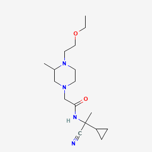 molecular formula C17H30N4O2 B2898054 N-(1-cyano-1-cyclopropylethyl)-2-[4-(2-ethoxyethyl)-3-methylpiperazin-1-yl]acetamide CAS No. 1333773-98-0
